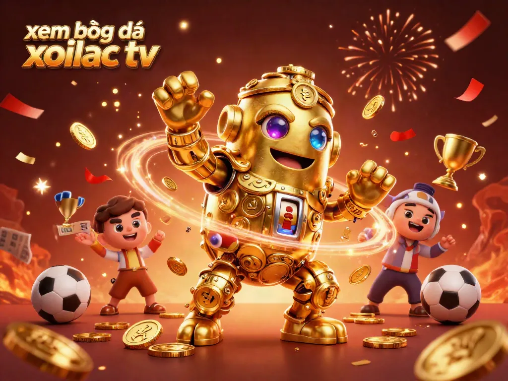Xem bóng đá xoilac tv comes alive with a dynamic, animated 3D scene of vibrant sports betting excitement.