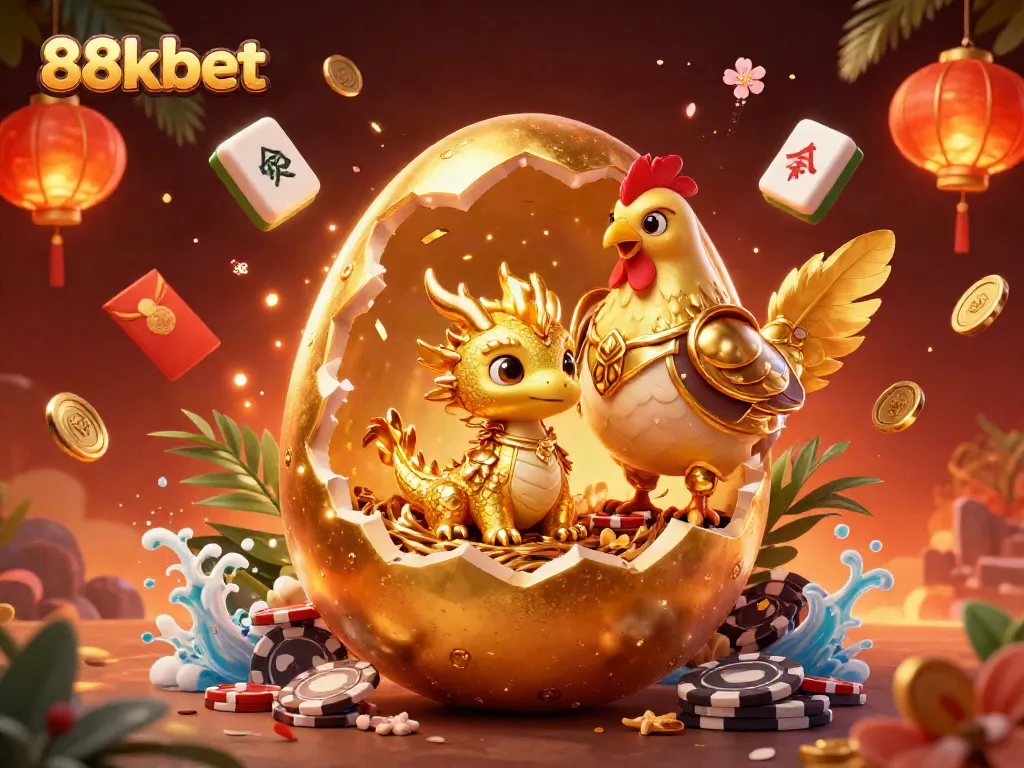 Experience excitement with a golden dragon on poker chips at 88kbet's vibrant casino scene.
