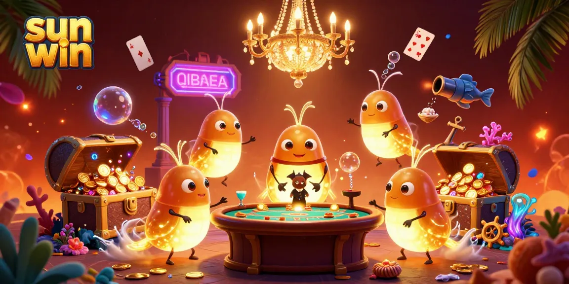 Betting in the lively sun win casino scene, with glowing glowworms and treasure popping up.