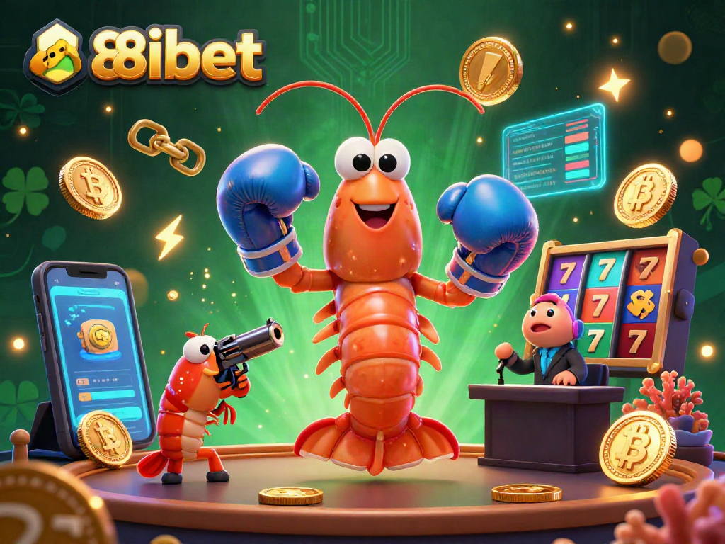 Engage with 88ibet's vibrant casino experience featuring unique shrimp characters and dynamic gaming elements.