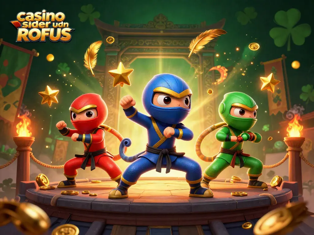 Engage in thrilling gameplay at casino sider uden ROFUS with skilled ninja chameleons amidst dynamic casino elements.