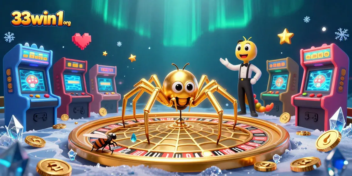 Experience thrilling bets at 33win1 org with a unique golden spider web roulette scene.