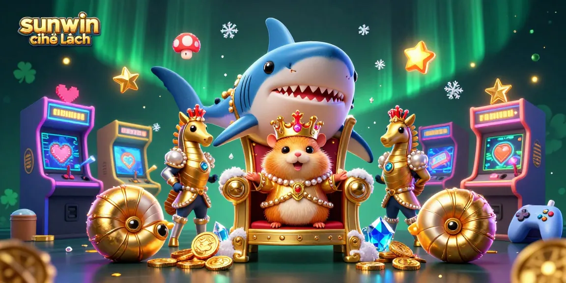 Engage with thrilling games at sunwin chính hãng with a fierce golden hamster king and vibrant casino elements.